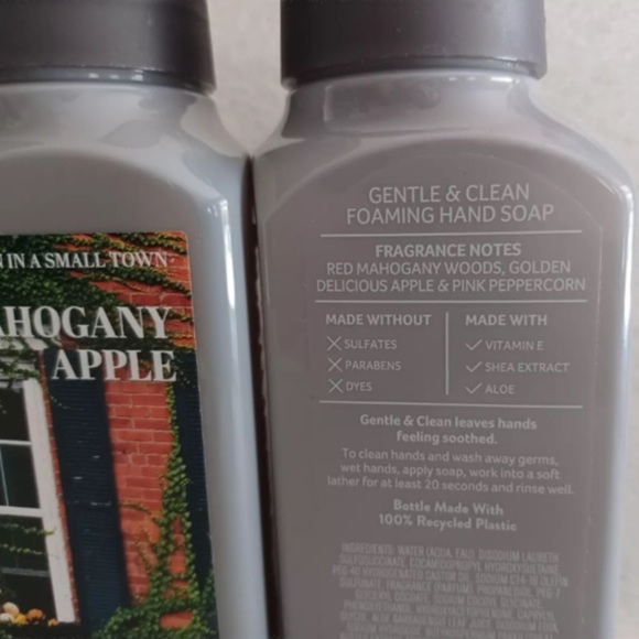 2 Bath & Body Works MAHOGANY APPLE Gentle Foaming Hand Soap 8.75oz NEW - Picture 2 of 2
